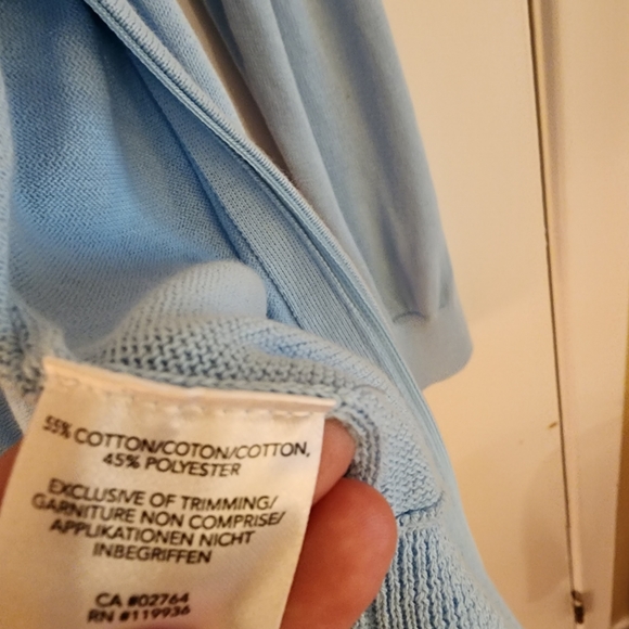 Blue cardigan with a zipper cotton blend - Picture 3 of 5